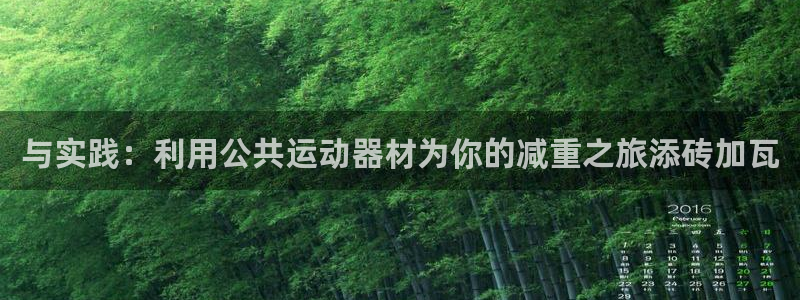 征途国际娱乐下载：与实践：利用公共运动器材为你的减重